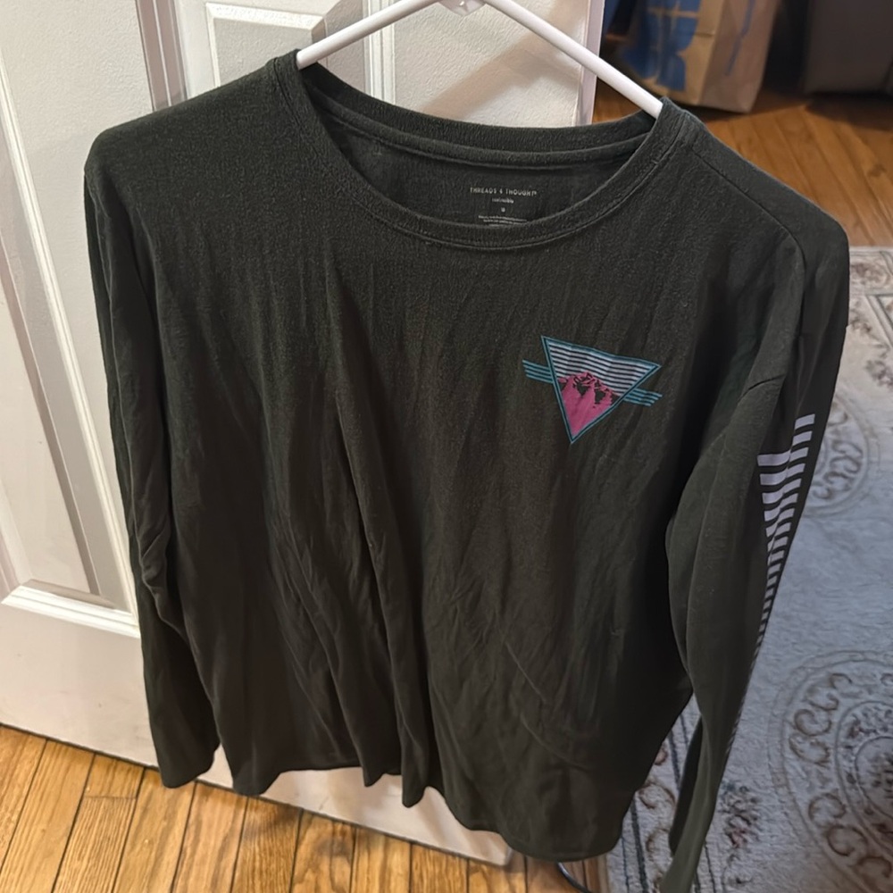 Olive cotton l/s tee